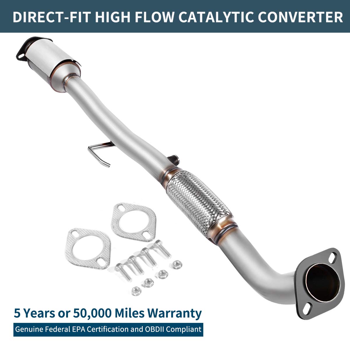 Front + Rear 2002 - 2006 Toyota Camry 2.4L Exhaust Catalytic Converter Highflow - Foto 5
